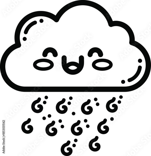 Sad cloud crying rain