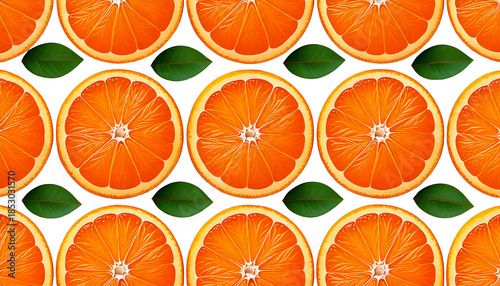 背景素材 リアルな輪切りミカンのシームレスパターン PNG Background Seamless pattern Realistic Mandarin Orange Slice 