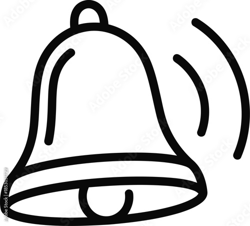 A simple line drawing of a ringing bell icon