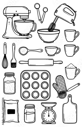 Baking tools and kitchen utensils set