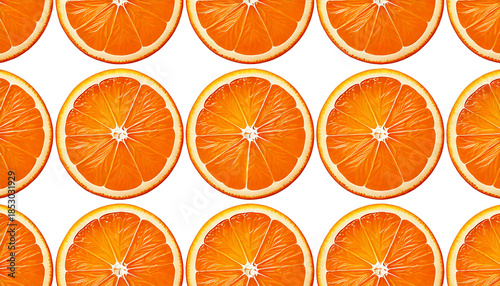 背景素材 リアルな輪切りミカンのシームレスパターン PNG Background Seamless pattern Realistic Mandarin Orange Slice 