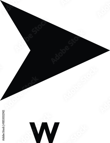 Navigation west Symbols. Directional arrow icon. Cardinal Direction Symbols. east pointing graphic set. Map and location indicators
