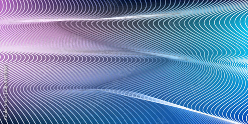 Abstract Waving Particle Technology Background Design. Abstract wave moving dots flow particles, hi-tech and big data background design for brochures, flyers, magazine, business card, banner. Vector