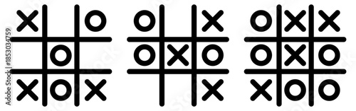 Tic tac toe icons set