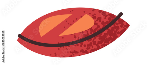 Round slice of salami sausage