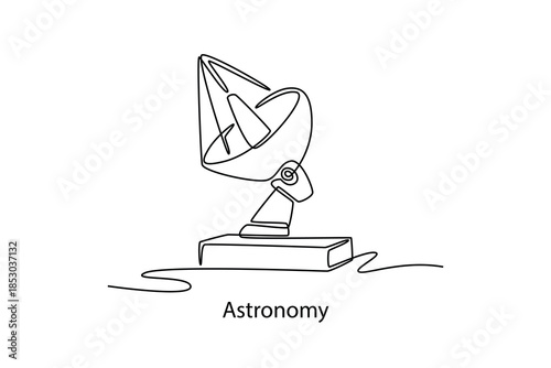 Astronomy. School Subject concept. Single line draw design. Vector graphic illustration