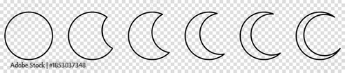 Set of moon line icons