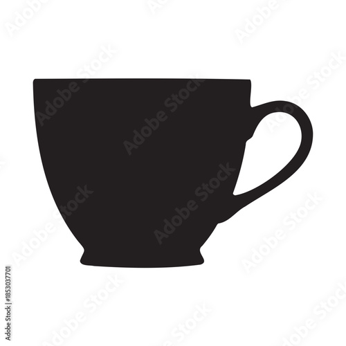 Simple dark cup on black background