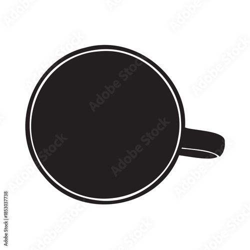 Simple black coffee mug on dark background