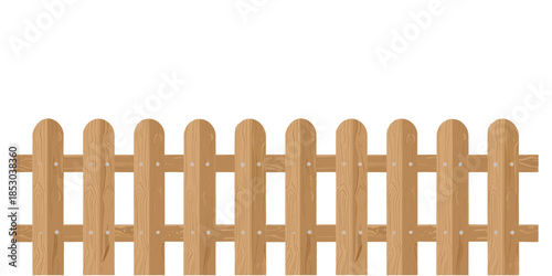 Cartoon wooden picket fence illustration