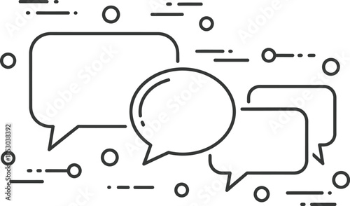 Collection of hand drawn speech bubbles and thought bubbles in various shapes and styles