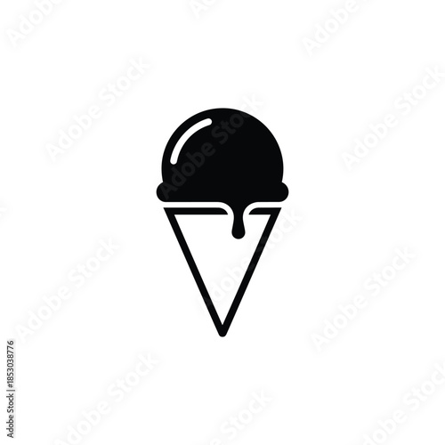 Ice Cream Icon Vector Isolated on White Artboard