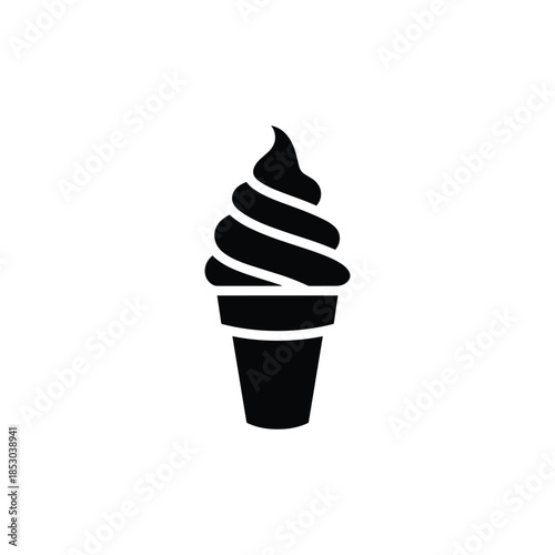 Ice Cream Icon Vector Isolated on White Artboard
