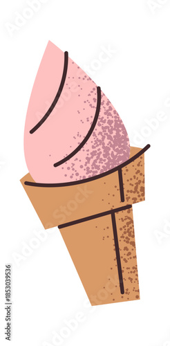 Ice-cream waffle cone street food