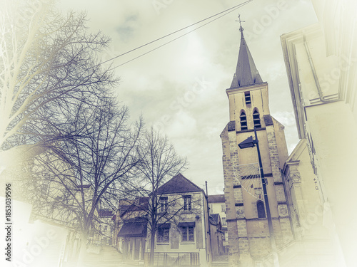 Traditional Cathedral building in Brunoy, France