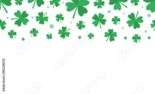 Banner with clover leaves on a white background. St. Patrick's Day