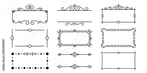 Collection of elegant black and white frame designs