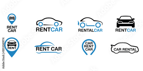 Car rental logos collection for advertising and marketing