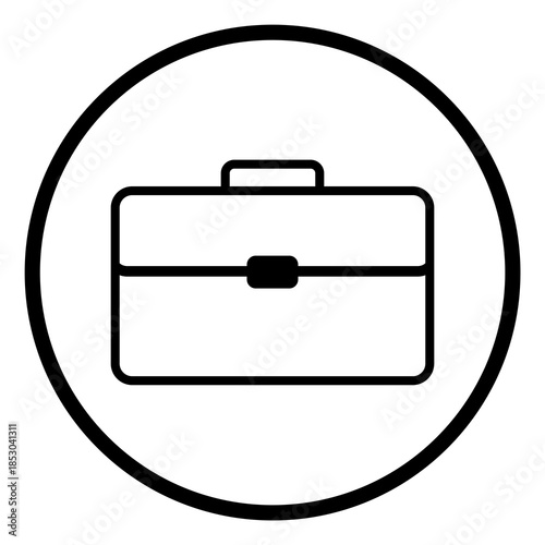 Briefcase Outline Business Work Icon Circle Professional Symbol Isolated PNG