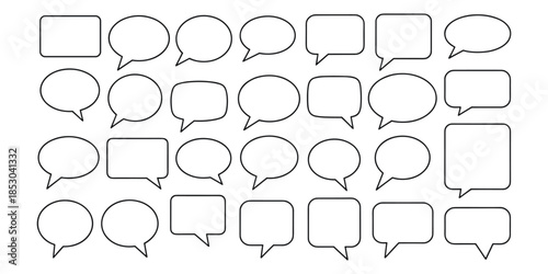 Collection of various speech bubbles and text boxes