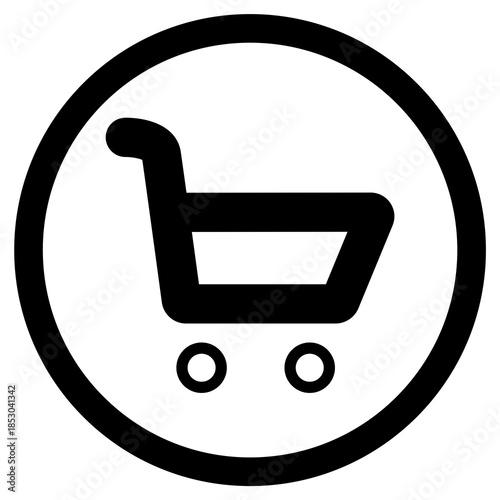 Shopping Cart Ecommerce Buy Icon Circle Online Store Symbol Isolated PNG