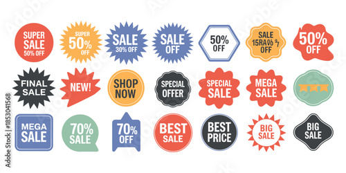 Collection of various sale and discount sticker labels sale, discount, sticker, label, promotion, offer