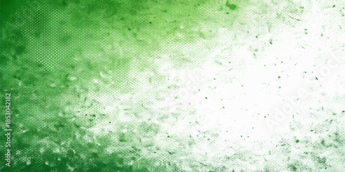 Green water splash with wet drops creates a vintage grunge texture on an old rough paper wall background featuring a dark painted surface and a blank artistic pattern