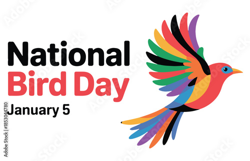 Colorful Bird Flying on National Bird Day