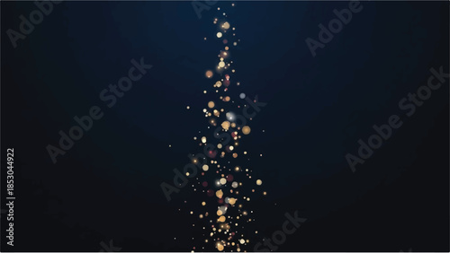 Abstract Golden Light Particles Forming Elegant Christmas Tree Shape on Dark Background with Luxury Glow, Festive Holiday Atmosphere, and New Year Celebration Concept