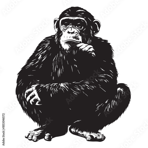 monkey on white background