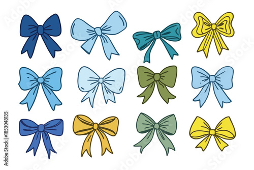 Collection of colorful bows