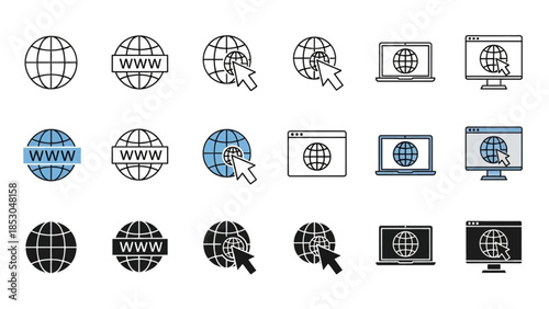 Collection of global network icons
