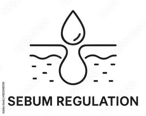 Minimalist line art icon representing skin sebum regulation