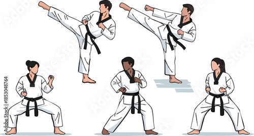karate player vector design clipart flat style artwork