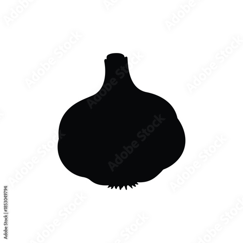Garlic silhouette icon vector flat design.