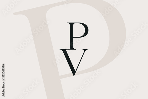 PV or VP letter logo icon design. Classic style luxury initials monogram.