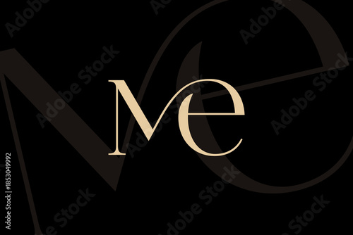 ME or EM letter logo icon design. Classic style luxury initials monogram.