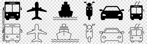 Transportation icon set