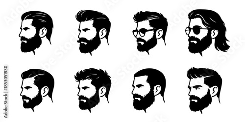 Man's hairstyle set. Men haircut icon