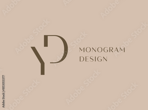 YD or DY letter logo icon design. Classic style luxury initials monogram.
