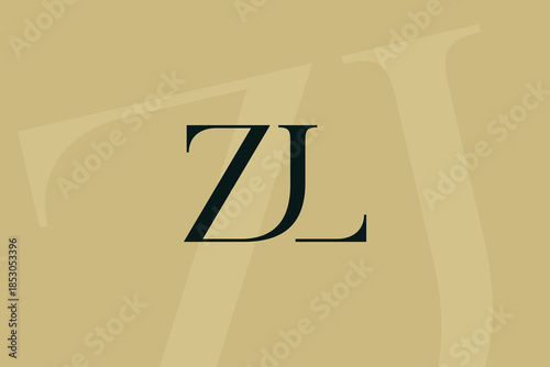 ZL or LZ letter logo icon design. Classic style luxury initials monogram.