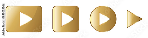Set of gold play buttons