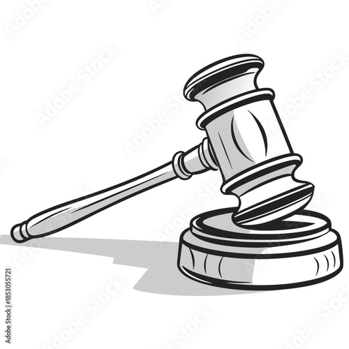 Marble gavel on sound block with soft shadow justice