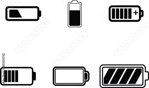 Battery level icons showing different states of charge