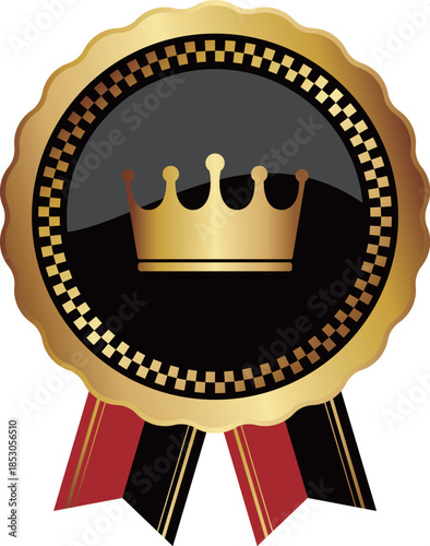 高級感のある王冠のエンブレム　ブラック＆ゴールド