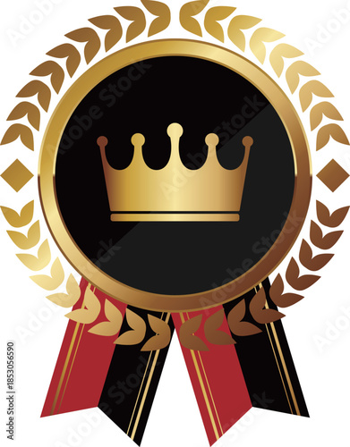 高級感のある王冠のエンブレム　ブラック＆ゴールド