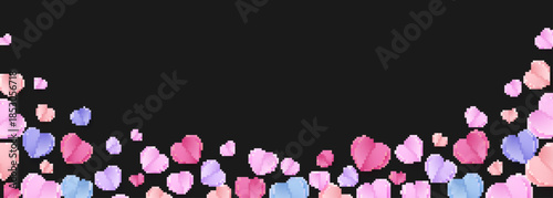 Colorful elements in shape of heart isolated on black