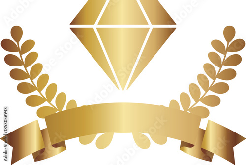 高級感のあるダイヤのエンブレム　ゴールド