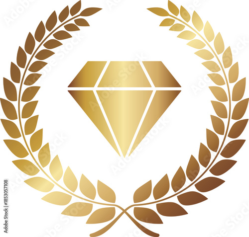 高級感のあるダイヤのエンブレム　ゴールド