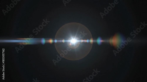 Cinematic Lens Flare with Horizontal Shooting Star Light Effect